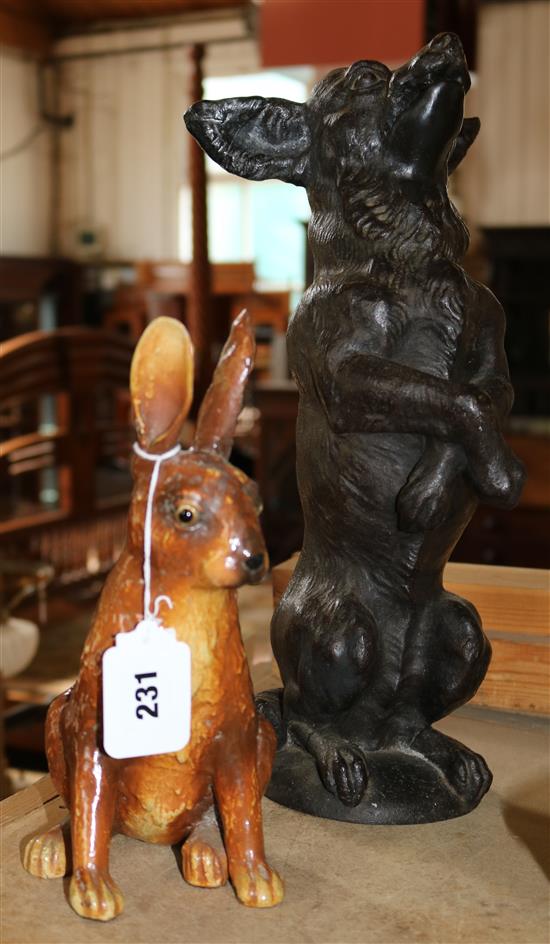 Two large Victorian door stops